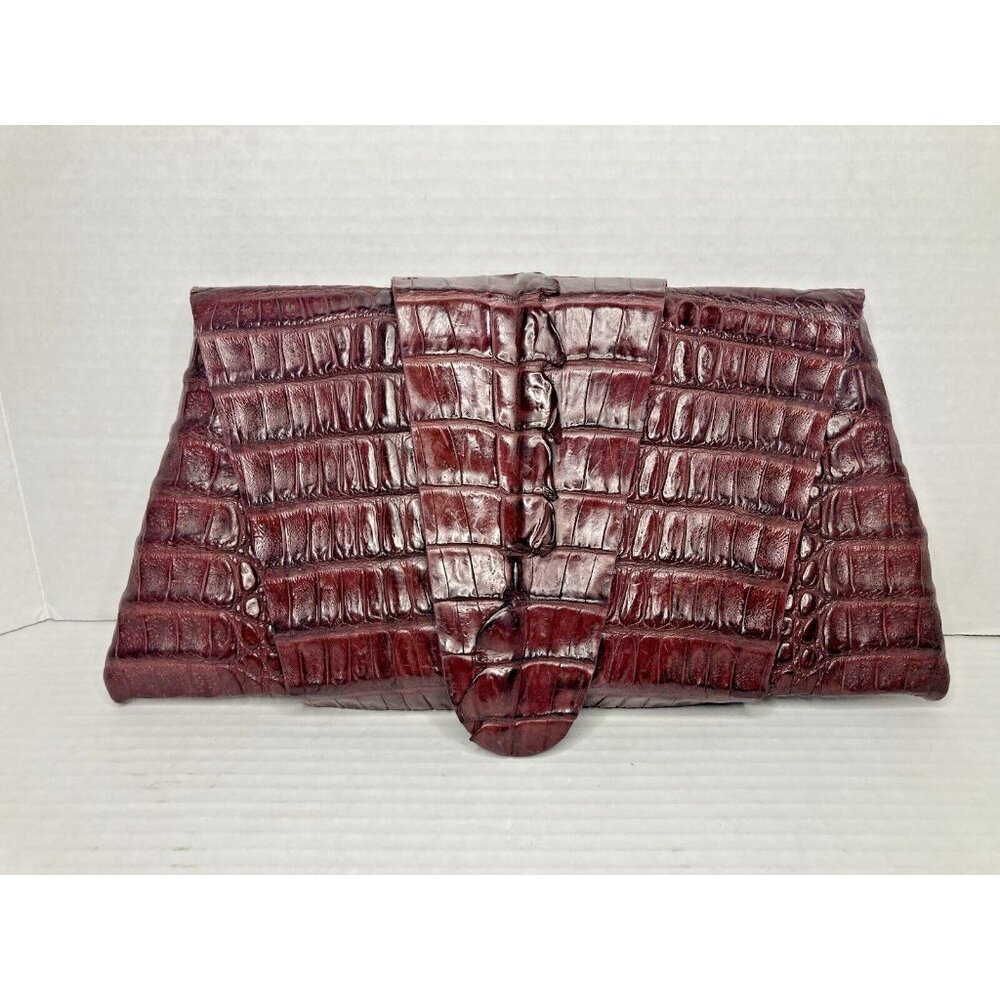 Juliette Jake purple Crocodile Tail  Clutch Statement Handbag Purse